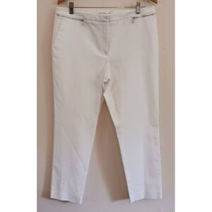 Calvin Klein Womens Dress Pants Cotton Poly Spandex White Size 12 Excellent Cond